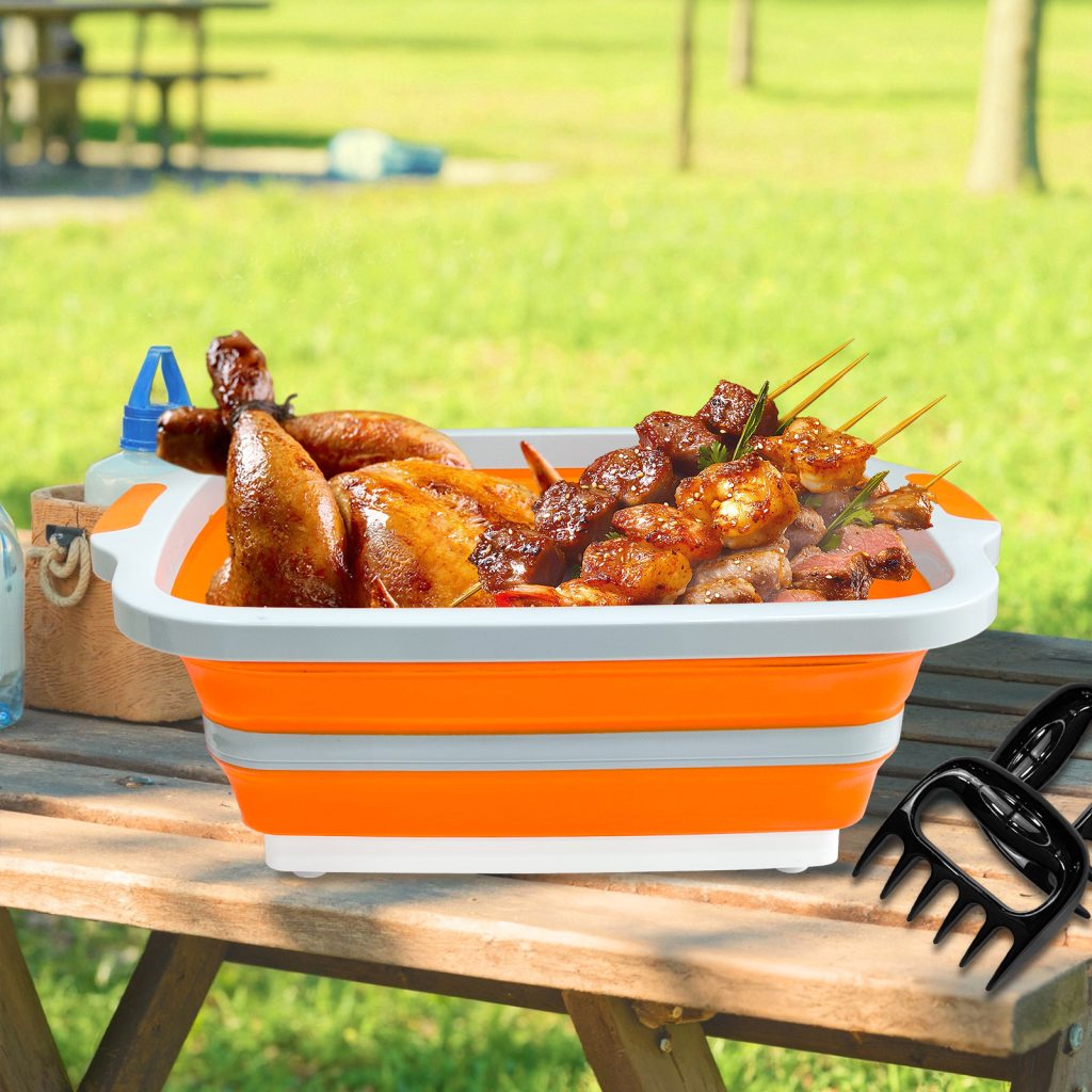 16L Collapsible Prep Basin with Meat Shredder Claws (Orange) detail 4