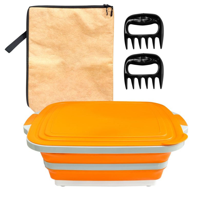 16L BBQ Prep Set with Insulated Bag & Meat Claws (Orange)